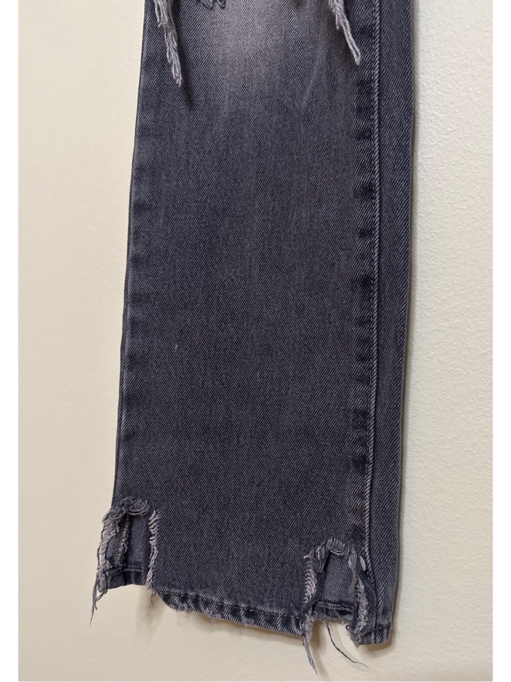 Mid Rise Bootcut Jeans In Destroyed Gray - Picture 5 of 7